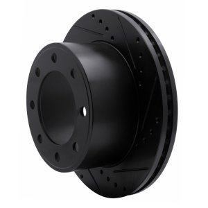 Ford F-350 Super Duty Brake Rotor (1) - Rear Right - R1 Concepts - Drilled & Slotted - Black - `05-`12